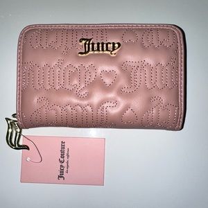 Juicy Couture Pink Taffy Quilted Stitched Logo Wallet New With Tags